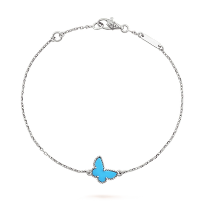 [⭐JeweliWhal]BRACELET PAPILLON TURQUOISE ARGENT
