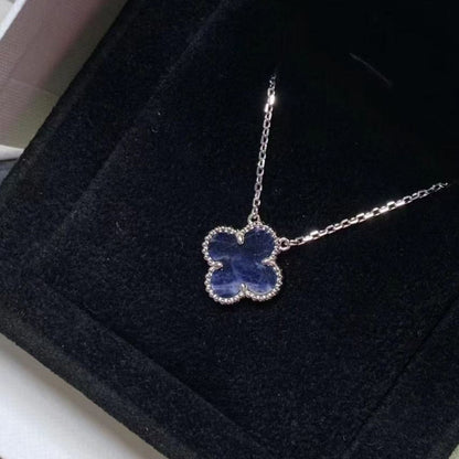 [⭐JeweliWhal]COLLIER PIETERSITE TRÈFLE 15MM ARGENT
