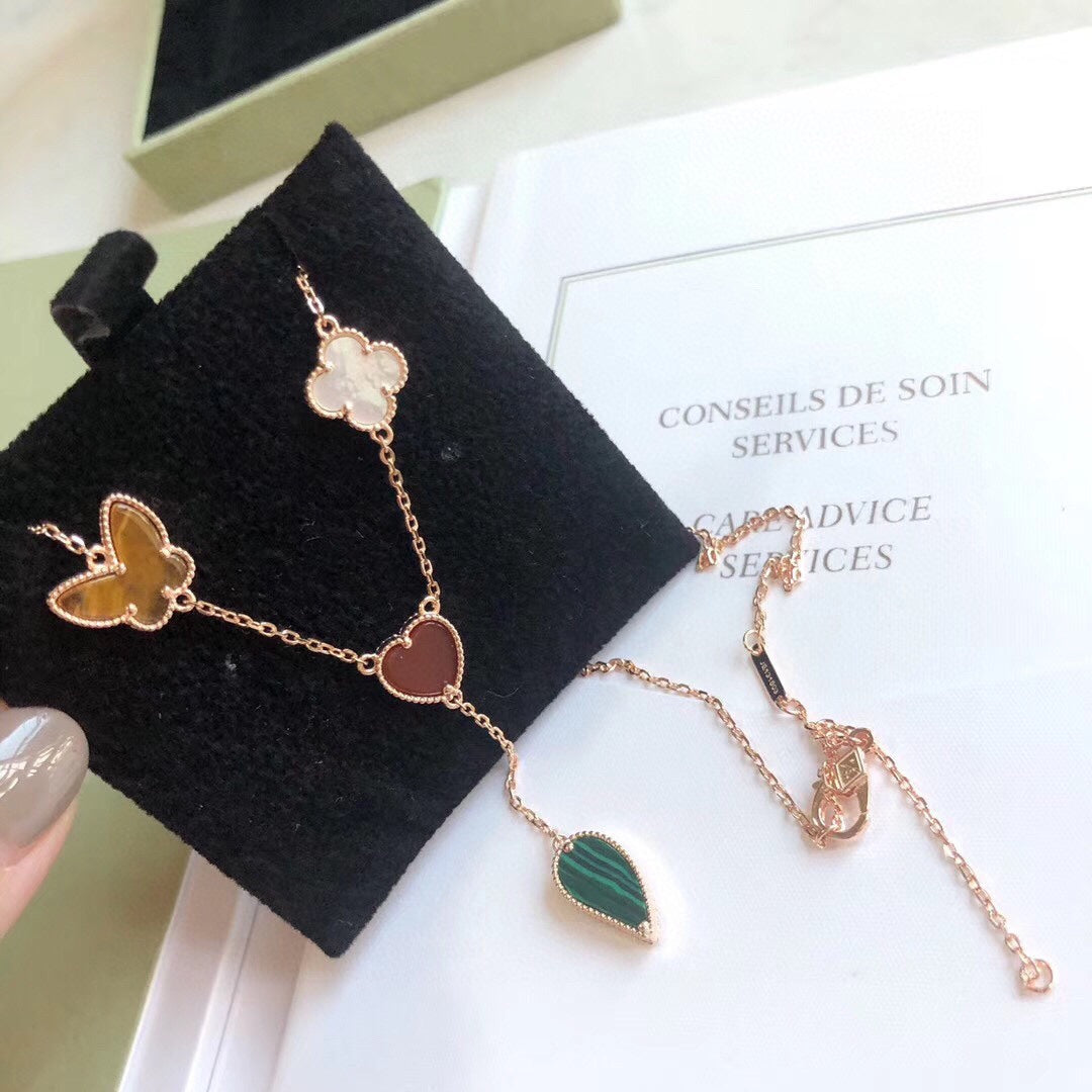 [⭐JeweliWhal]COLLIER 4 MOTIFS OR ROSE LUCKY SPRING