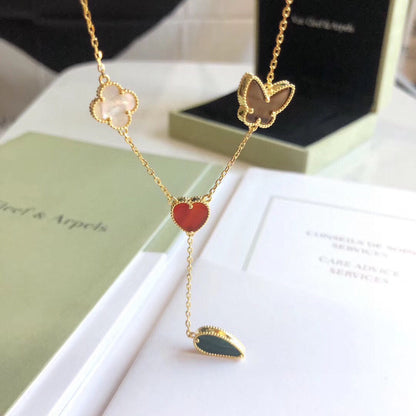 [⭐JeweliWhal]COLLIER 4 MOTIFS OR ROSE LUCKY SPRING