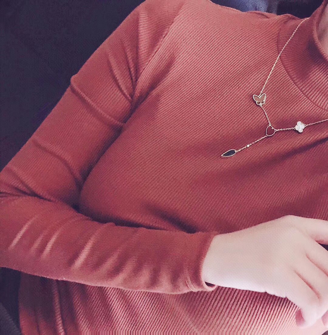 [⭐JeweliWhal]COLLIER 4 MOTIFS OR ROSE LUCKY SPRING