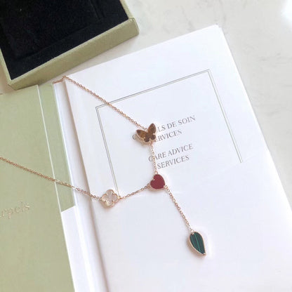 [⭐JeweliWhal]COLLIER 4 MOTIFS OR ROSE LUCKY SPRING