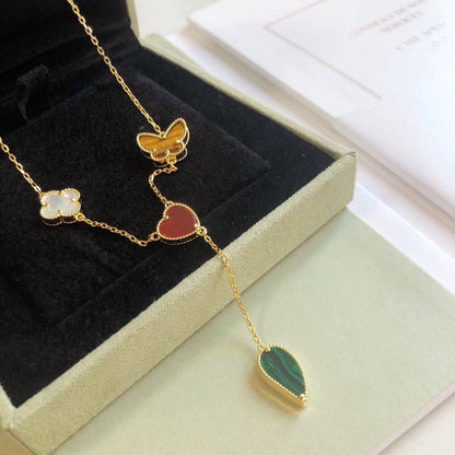 [⭐JeweliWhal]COLLIER 4 MOTIFS OR ROSE LUCKY SPRING