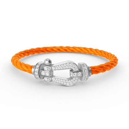 [⭐JeweliWhal]FORCE LARGE HORSESHOE FULL DIAMOND BRACELET SILVER
