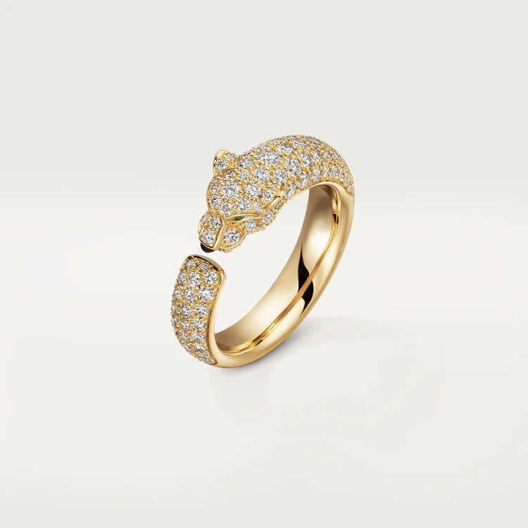 [⭐JeweliWhal]BAGUE PANTHÈRE OR ROSE DIAMANTS