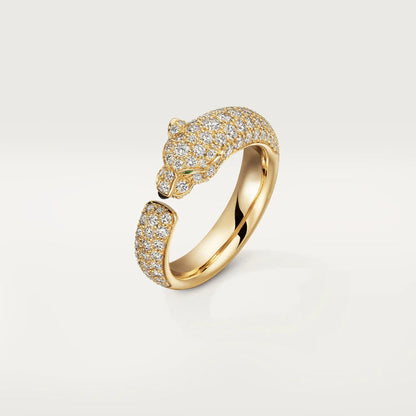 [⭐JeweliWhal]BAGUE PANTHÈRE OR ROSE DIAMANTS